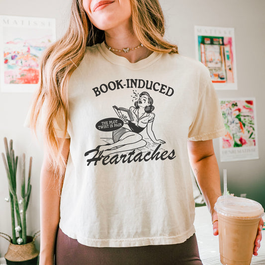 Book Induced Heartache Premium Cropped Boxy Shirt