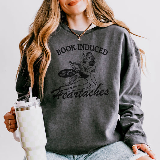 Book Induced Heartache Lightweight Premium Sweatshirt