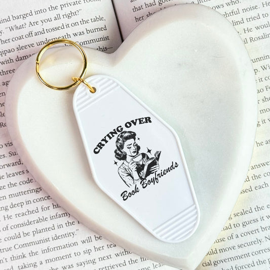 Crying Over Book Boyfriends Bookish Motel Keychain