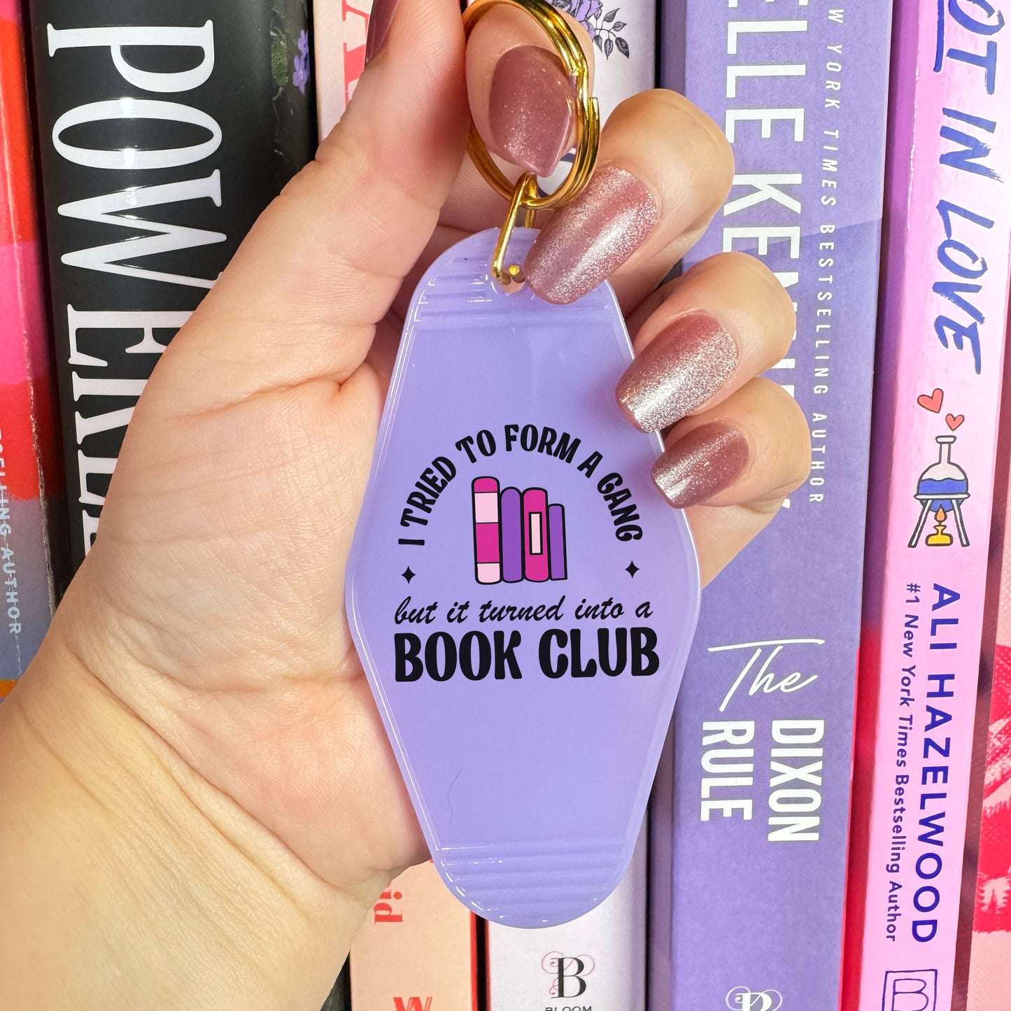 I Tried to Form a Gang But It Turned Into a Book Club Motel Keychain, Retro Reader Aesthetic Keychain For Book Lovers | Literary Gift For Readers, Cute Bookish Accessories