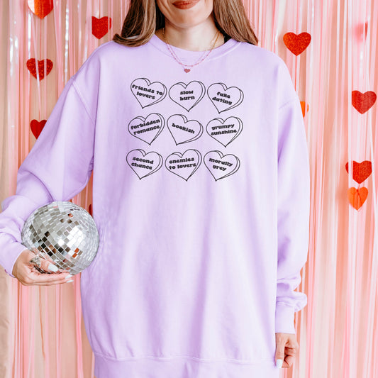 Bookish Tropes Candy Hearts Premium Sweatshirt