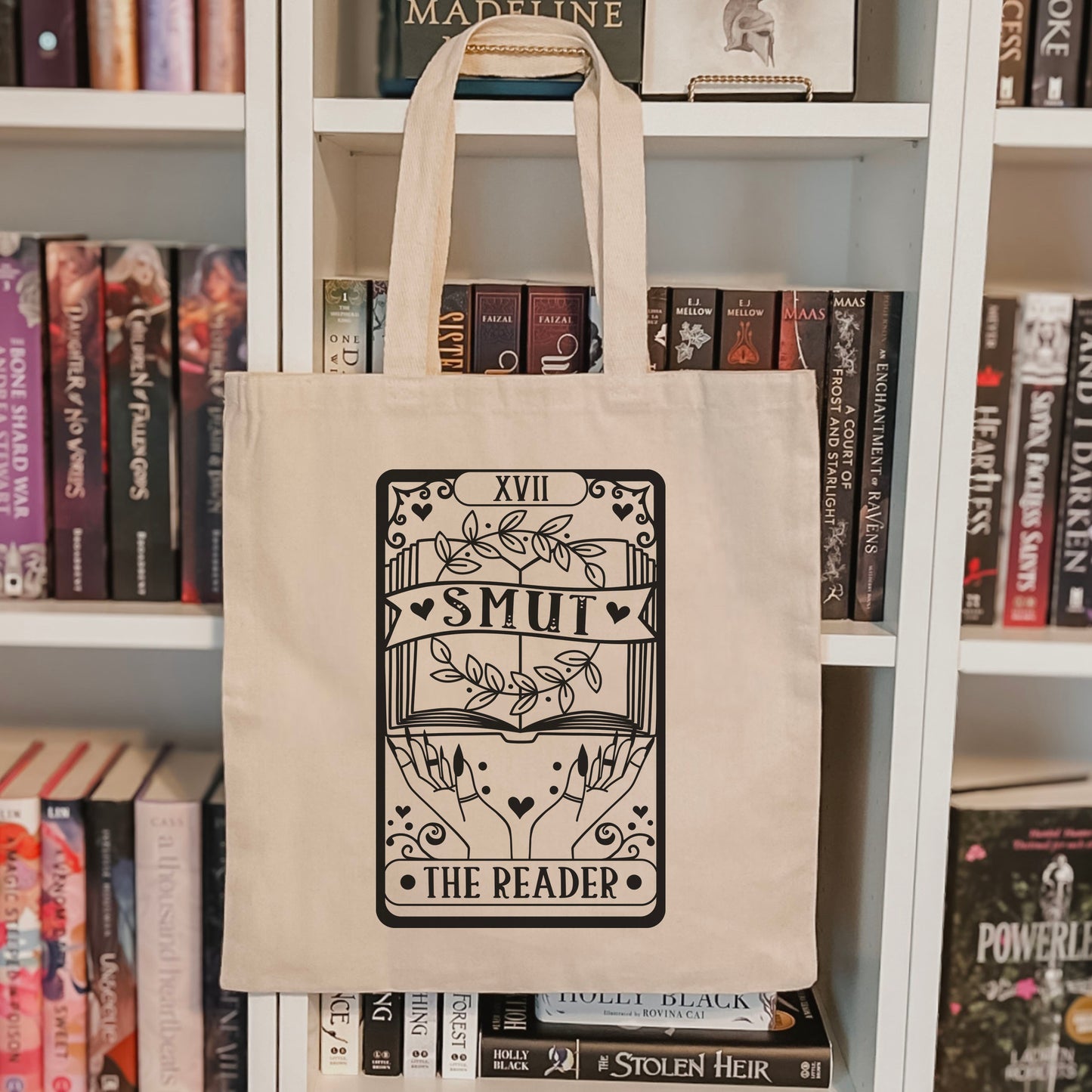 Smut The Reader Bookish Canvas Tote Bag | Spicy Booktok Tote Bag For Smut Readers