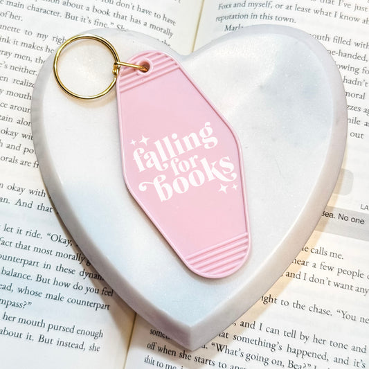 Falling For Books Motel Keychain