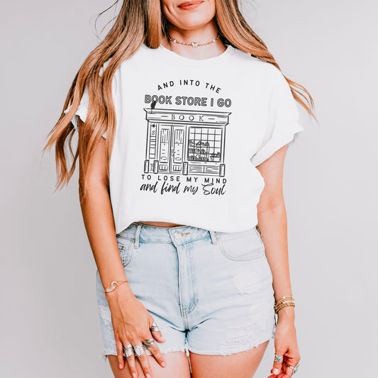 Into the Bookstore I Go Comfort Colors Boxy Cropped Shirt | Premium Heavyweight Bookish Top for Stylish Bookstore Adventures