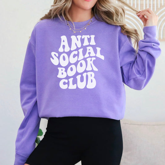 Anti-Social Book Club Premium Comfort Colors Sweatshirt for Avid Readers