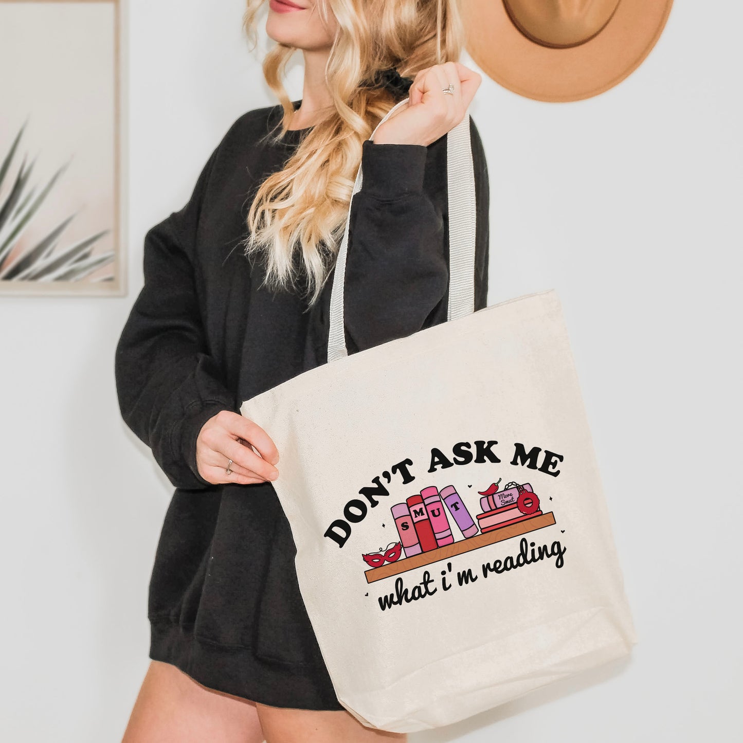 Don’t Ask Me What I’m Reading Canvas Tote Bag for Book Lovers | Valentine’s Day Bookish Gift