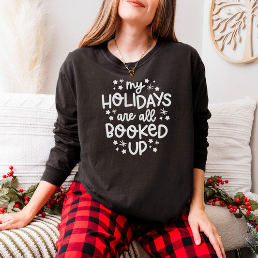 My Holidays are all Booked - Cozy Comfort Colors Long Sleeve Shirt for Book Lovers