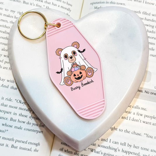 Beary Bookish Motel Keychain