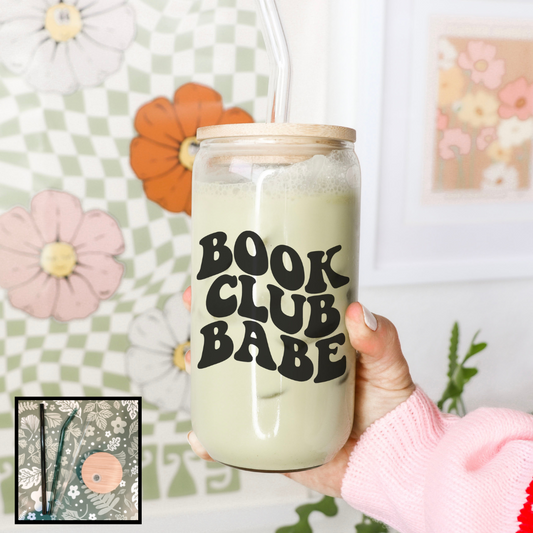 Book Club Babe Glass Cup - Natalia’s Design Studio