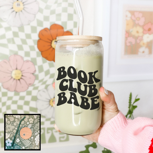 Book Club Babe Glass Cup - Natalia’s Design Studio