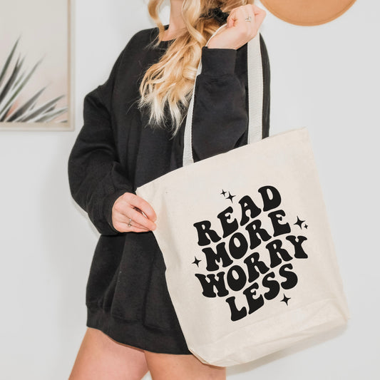 Read More Worry Less Tote Bag - Natalia’s Design Studio