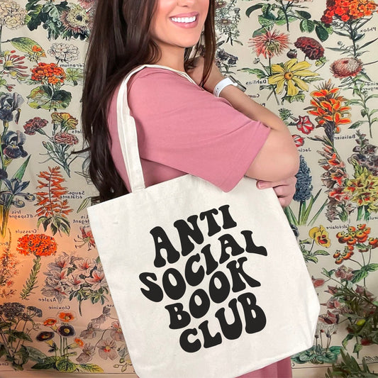 Anti Social Book Club Tote Bag - Natalia’s Design Studio